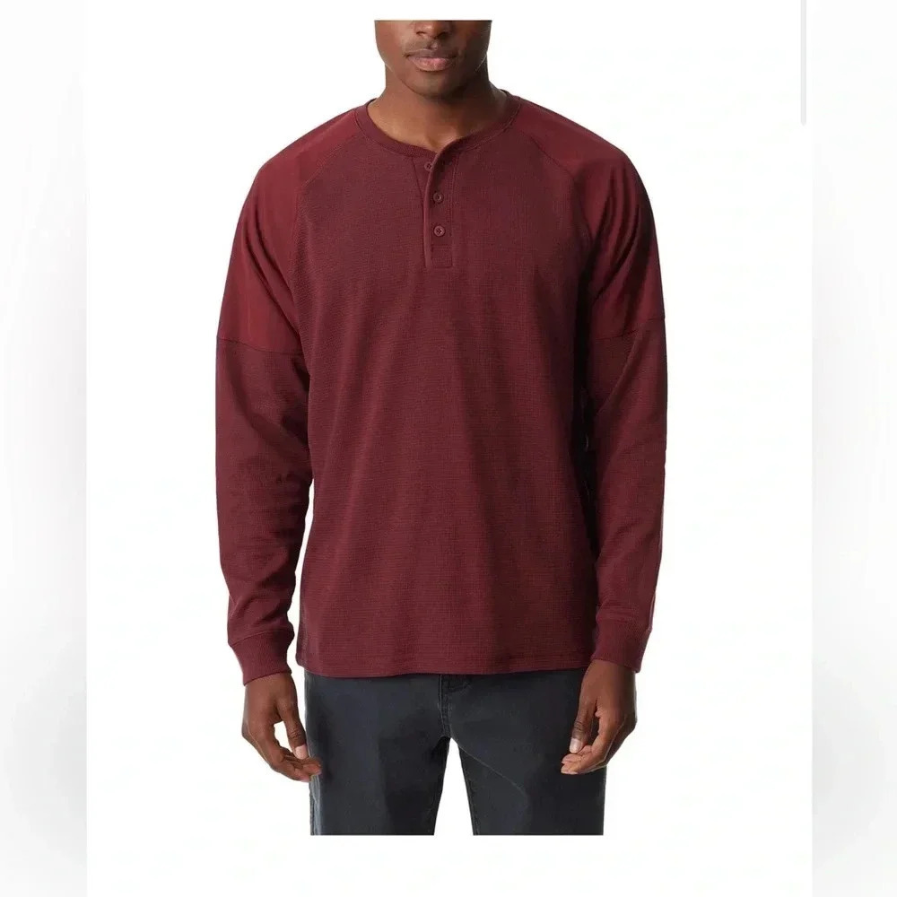 NWT men’s thermal raglan sleeved Henley